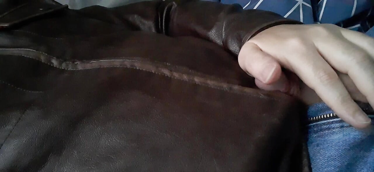 Gooning in leather and jeans
