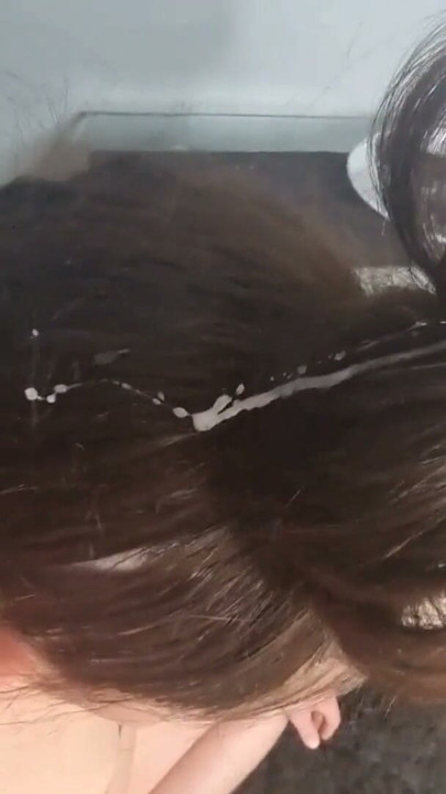 CUM ON HAIR after SUCKING and jerking cock | Clip 3