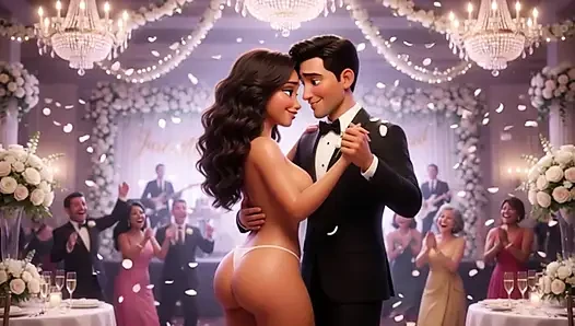 Cuckold Husband Lets All Guests Touch His Bride on All Fours at Wedding Reception (AI generated)