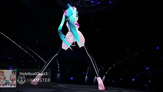 MMD R18 Miku Dirty Bomb, секс-танец с трахом с жестким дилдо, Ntr, хочу гэнгбэнг, глотание спермы, милфа 3D, хентай