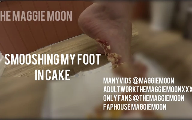 Smooshing My Foot Into Cake