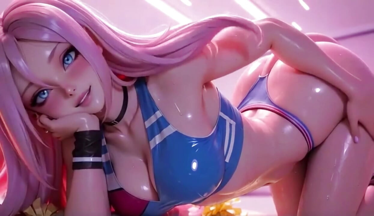 Gadis anime dengan lingerie provokatif menggoda sfw set 10