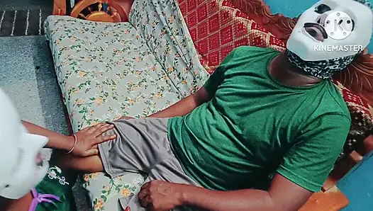 Tamil - Desi girl seducing her boyfriend and gave nice blow to take him on bed - erotic moaning with tamil audio