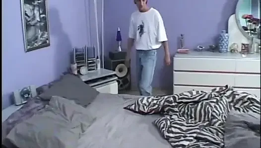 Tall blonde cougar stepmom with small tits gets her pussy pounded by her stepson