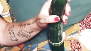 Wife with cucumbers