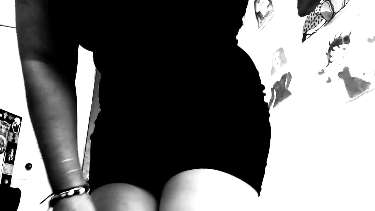 Silent Cinema and Black and White Vintage Girl Seducing You with Stockings, Dress and Heels
