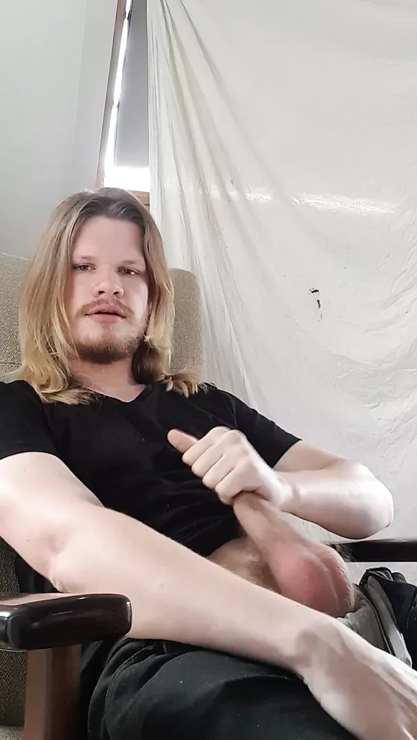 Dutch guy jerks his big cock and shoots thick load