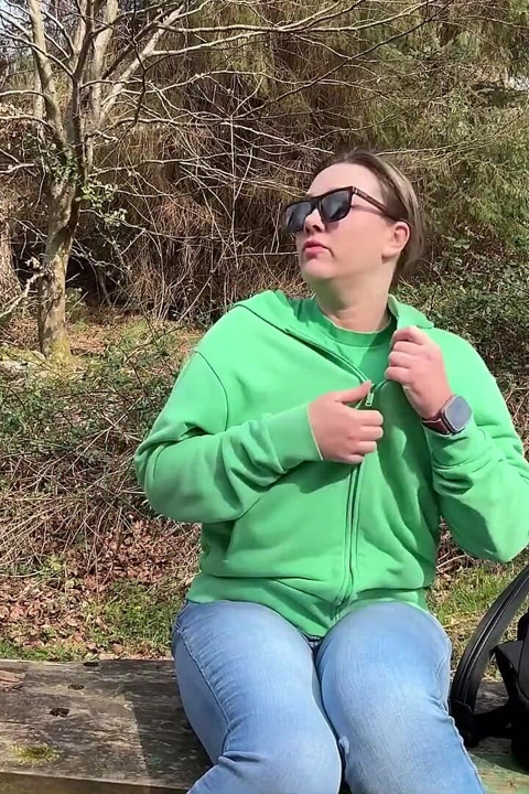 Desperate Outdoor Wetting Jeans on the Public Trail
