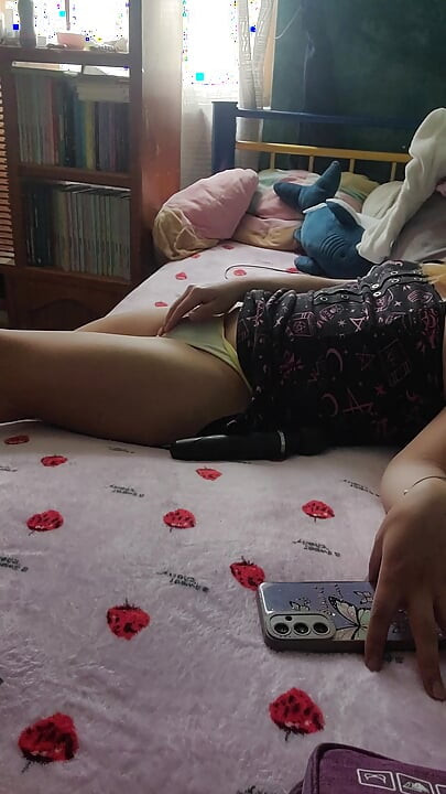Hot sissy loves to play with her vibrator until she cums