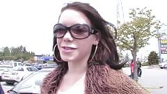 Teen gets picked up on the parking lot and gets her trimmed pussy hammered