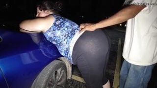 bbw outdoor interracial doggy style fuck with BBC