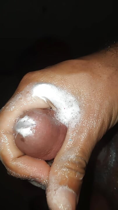Small fart man's cock in the shower