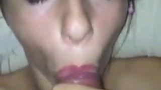 Cute date sucks cock and receives facial