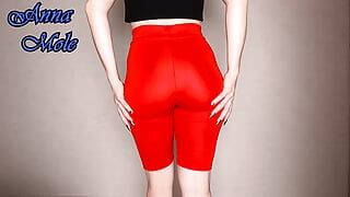 Yoga panty pawg in spandex legging slaat luid haar sappige kont breeches