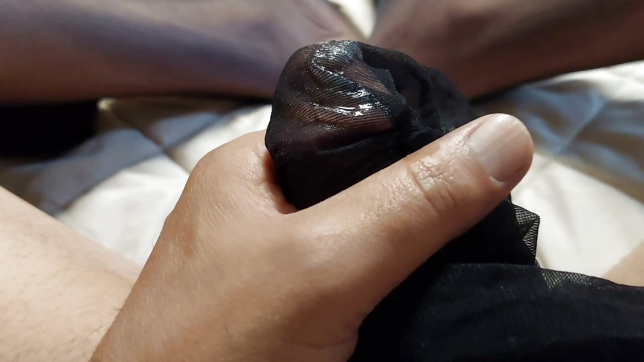 Black stockings masturbation