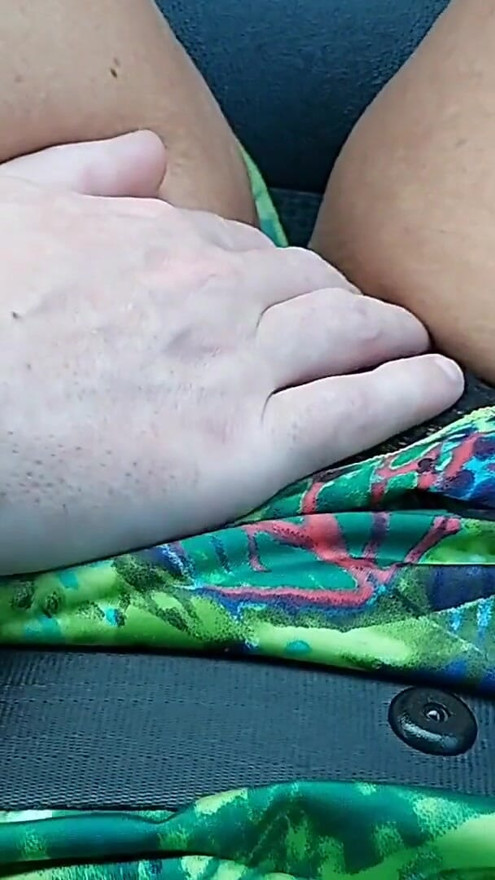 Hot milf in high heels and short skirt calls a taxi and masturbates in the car. Part.1 | Clip 1