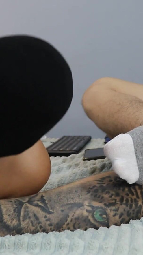 He is a fan of smelling my gray and white socks. He says he likes sweaty feet. | Clip 2
