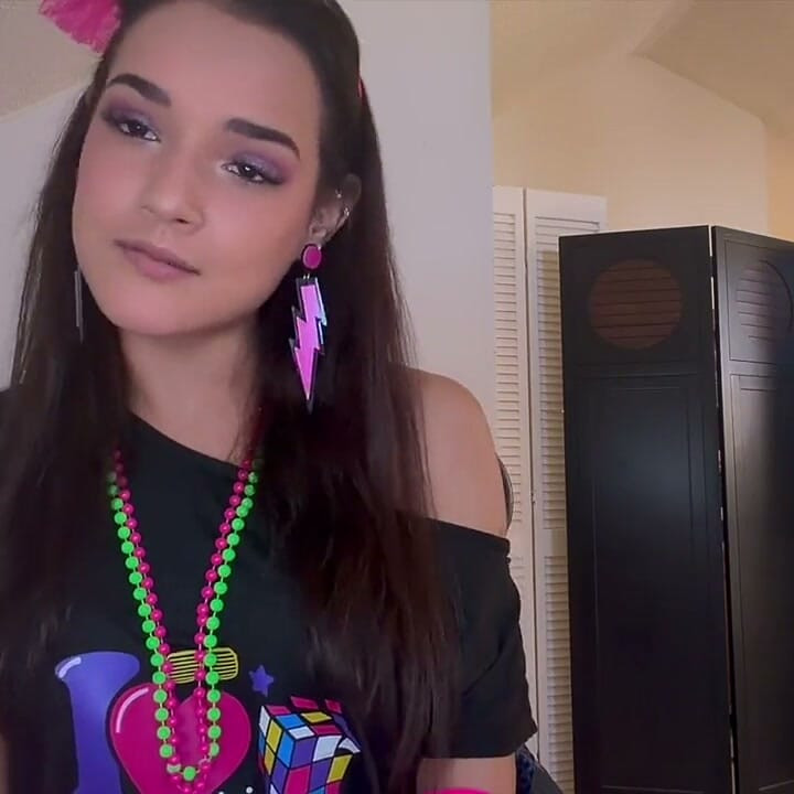 Zara's Sultry '80s Jerk off Instruction - POV Neon Seduction Awaits!
