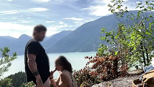 Lone hiker Public fuck outdoors
