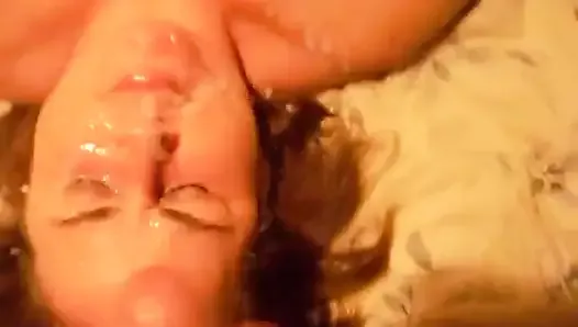 big tit wife gets bukkake while being fucked