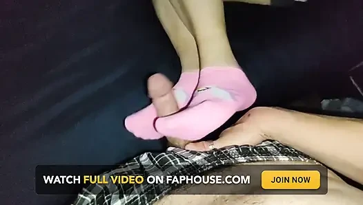 Küçük ateşli pembe tek boynuzlu at bileği çorapları - çorapla muamele