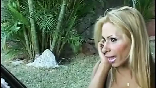 Couple uses and fucks blonde tranny