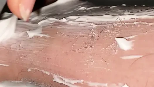 Hairy Legs Shaving Close up