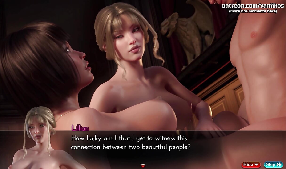 Frumoasa iubită blondă călărește pula mare și mănâncă sperma Genesis Order 3D Hentai Joc partea 35
