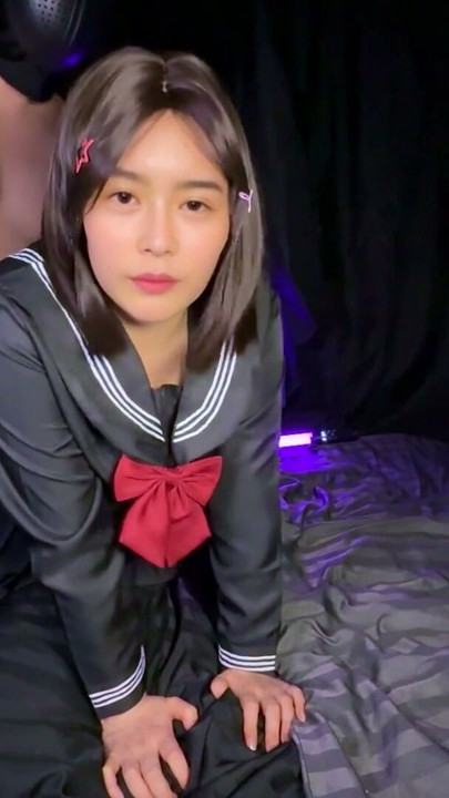 Creampie massive overflow with cute student girl in uniform. | Clip 1