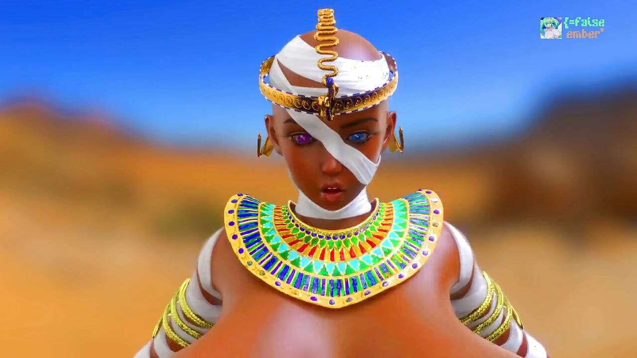 Ancient Mummy Queen with Massive Heavy Hanging Tits Takes Her Worshipper Through Multiple Positions for Desert Breeding