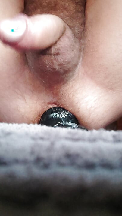 Butt plug and stiff cock