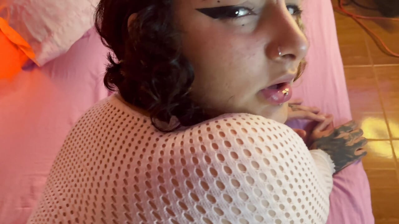 Colombian gothic slut bitch fucks her stepbrother until she makes him cum in her big ass