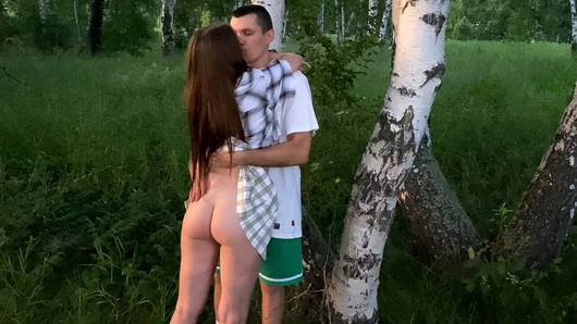 Fucking hard my best friend's hot girlfriend in the forest again while he's picking mushrooms