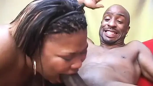 Ebony BBW Enjoys Her Tight Cunt Banged Hard by a Huge Hard Pole