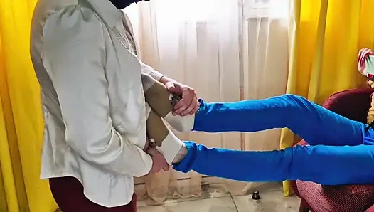 After a long walk in sneakers, my feet are sweaty. It's time for a foot massage from my submissive.