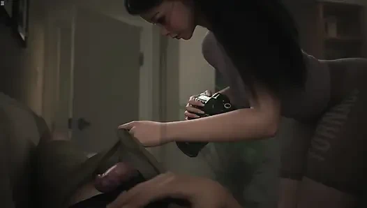 Hiro Rubbing 18 Plus Petite Japanese Stepsister Pussy And Grab Her Ass