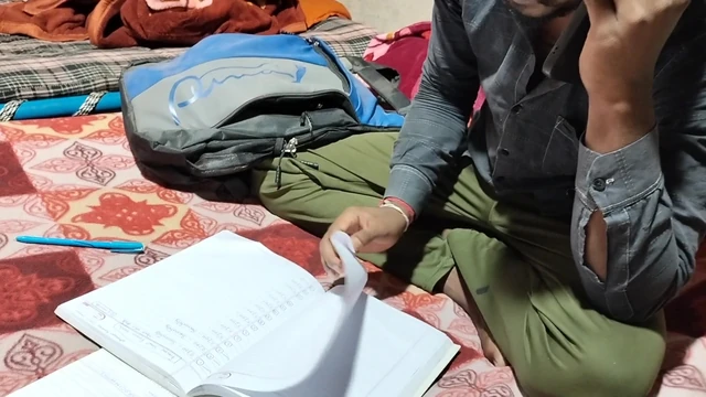 Indian Desi Village Younger College Student and Young Masterji
