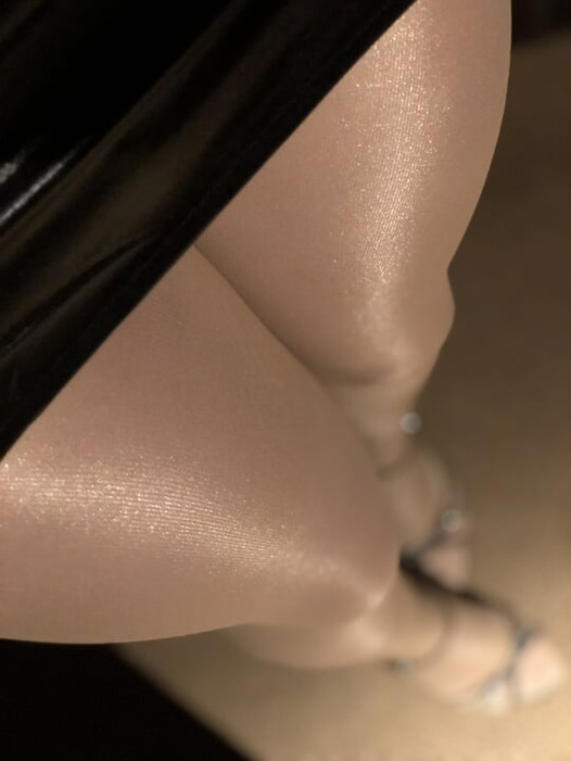 My hot legs in shiny pantyhose layers and heels.