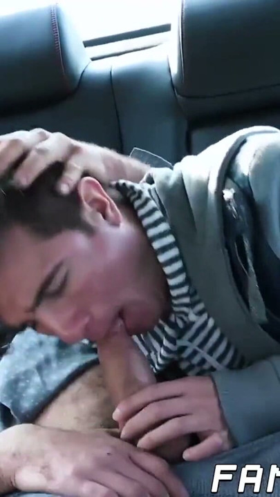 Bearded stepdad bare fucks his cute stepson on the backseat | Clip 1