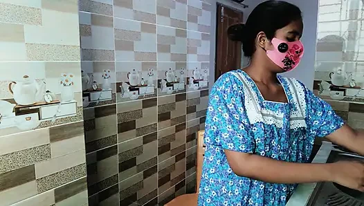 My husband can't wait for a moment to fuck my tight pussy__Desi kitchen fuck xxx