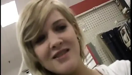 Hot skinny chick gets her mouth filled with cock and cum in the sun