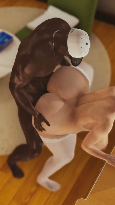 Bellflower. a Curvy MILF Takes a Big Black Cock Sweetly From Behind at the Table. Emptie41