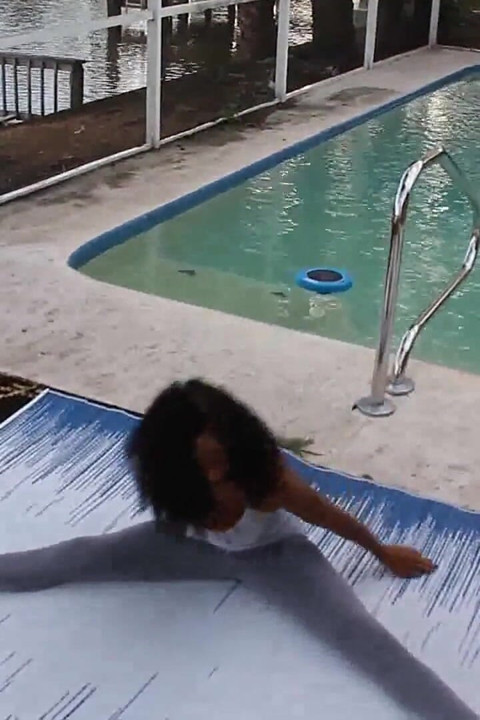 Hot Black Titty Ivy Excersize Nude on Filthy Dirty D Deck!