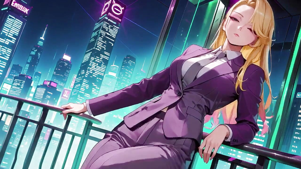 Blonde Boss in Purple Suit! Office Train Private Moments. She's Multitasking with Files While Secretly Adjusting Her Skirt...