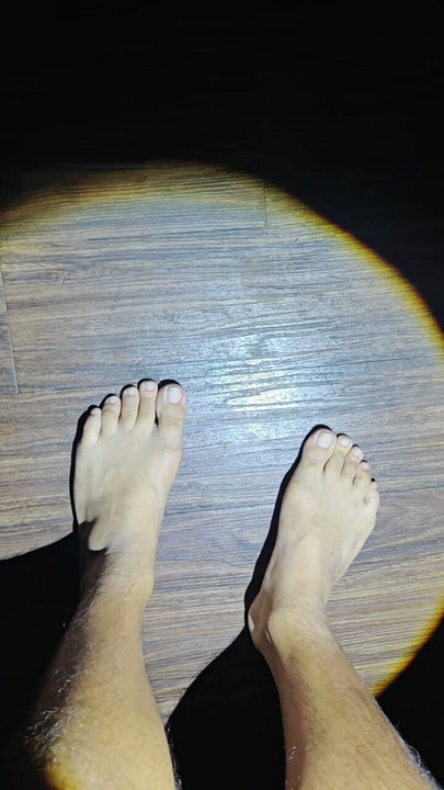 Barefoot on Hardwood Floors Dirty Soles in the Dark Flashlight ASMR
