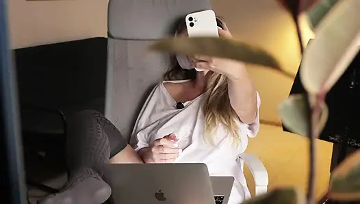 Wife desperately masturbates for her subscriber while her husband is not home