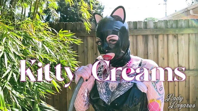 Rubber latex fishnet kitty pussy play