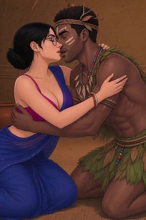 Desi Mature Beauty Meets Tribal Stud at Adivashi Festival - Ai Generated