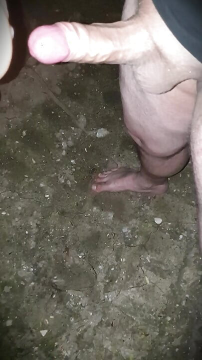 Naked Road walk at Night.. I Play with a Sex Toy in Public