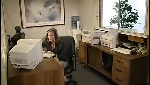 Sexy Blonde Secretary Slut in Blue Lingerie Loves to Get Fucked in the Office